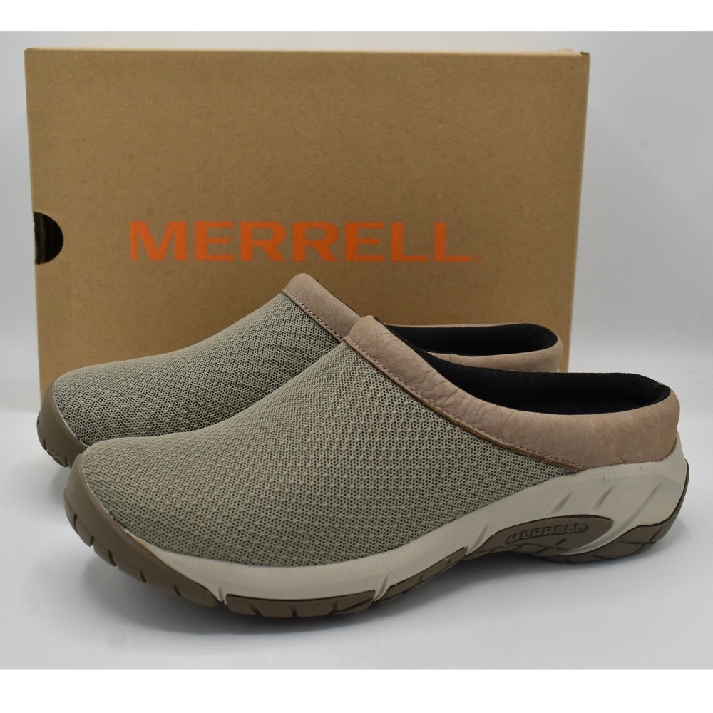 Merrell Encore Breeze 4 Clog Women 7 Taupe Mesh Slip On Mules Comfort Casual